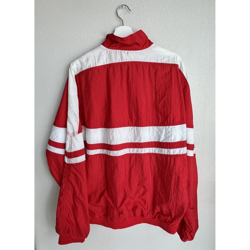 VTG Speedo Track Jacket Red Colorblock Windbreaker 1990s Athleisure Blokecore
